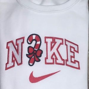 Nike Candy Cane Embroidered Crewneck